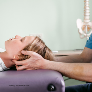 person engaging in cranial sacral massage