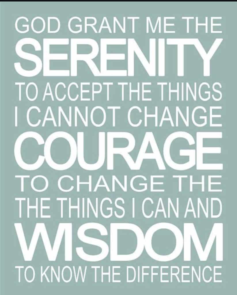 Give us peace and serenity to face the challenges we face today