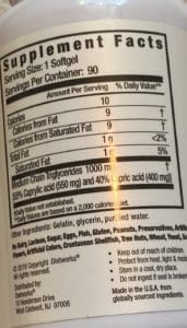 DietWorks MCT Oil Capsules Ingredient list